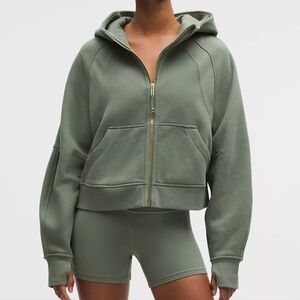NWT Lululemon Scuba Oversized Full-Zip Hoodie Willow Leaf/Gold XS/S